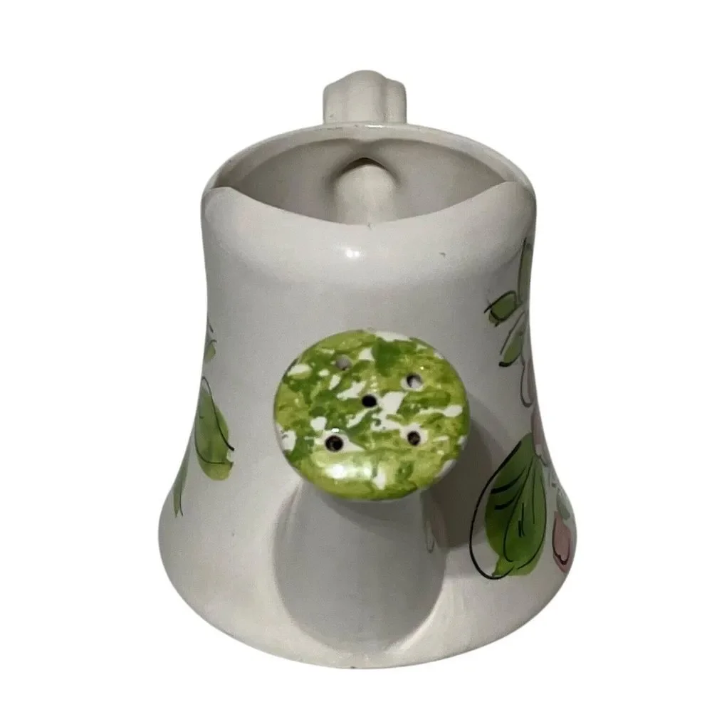 Vintage Italian Planter Watering Can Flower Pot Hand Painted Floral‎